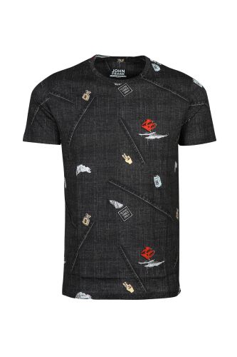 JOHN FRANK BASKILI DİJİTAL T-SHIRT MULTICOLOR - 1